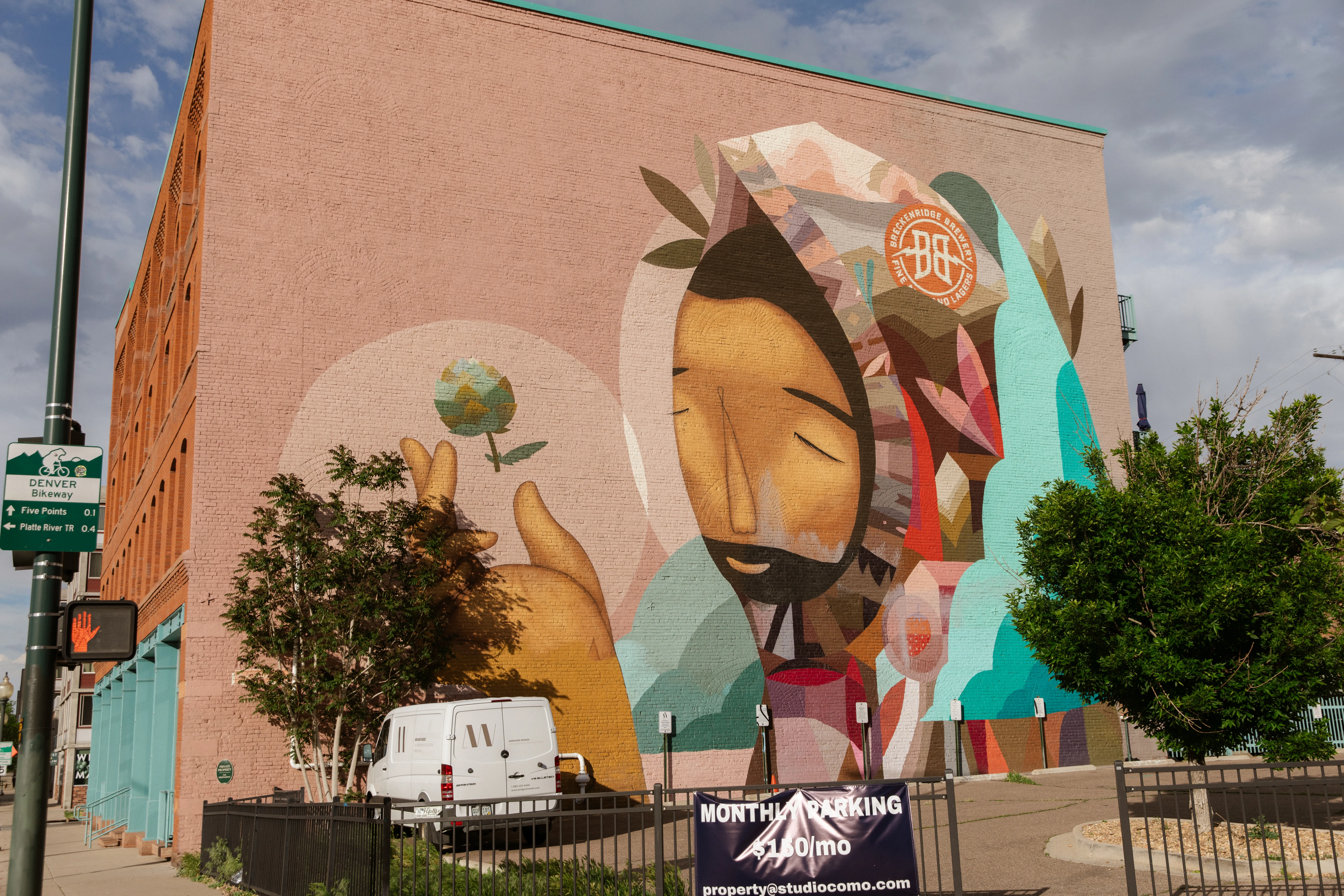 Five Points mural in late afternoon light